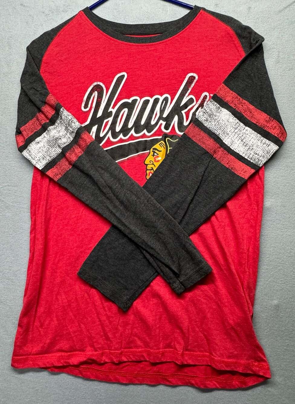Knights Apparel NHL Chicago Blackhawks Long Sleeve Graphic T-Shirt Red & Black